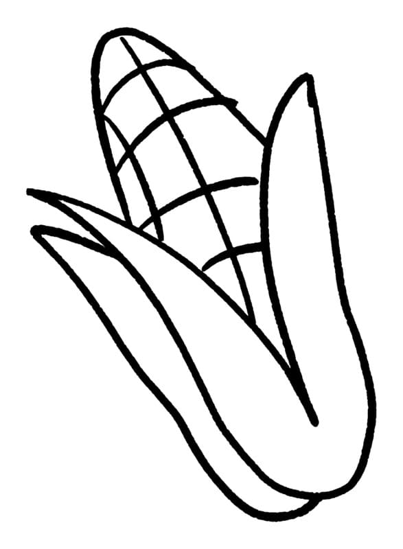 Kukuřice zdarma snadný tisknutelné omalovánka