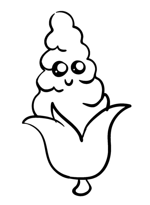 Kukuřice zdarma tisknutelné pro děti omalovánka