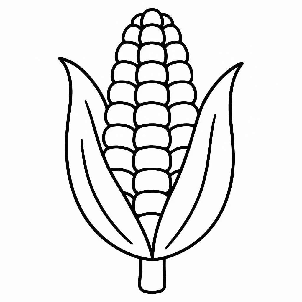 Kukuřice zdarma základní tisknutelné omalovánka