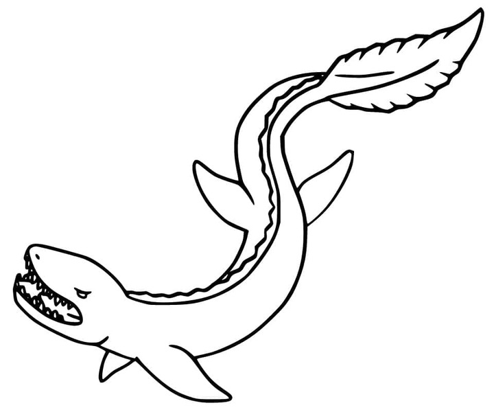 Mosasaurus snadný tisknutelné omalovánka