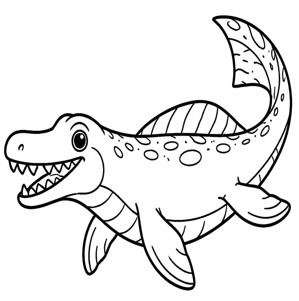 Mosasaurus tisknutelné pro děti omalovánka