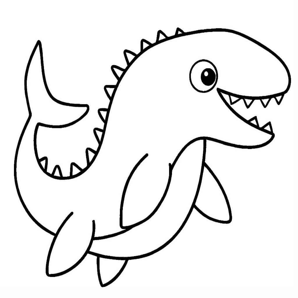 Mosasaurus základní tisknutelné omalovánka