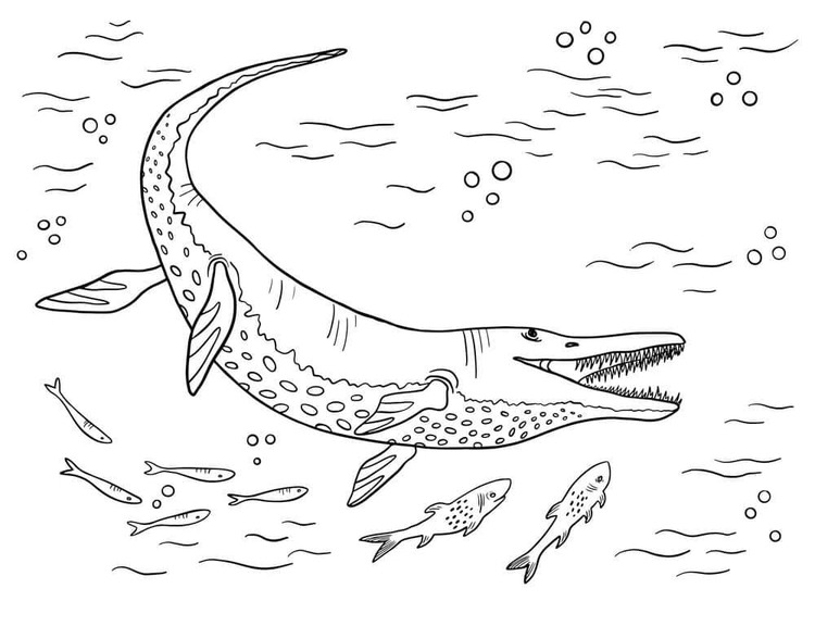 Mosasaurus zdarma snadný omalovánka