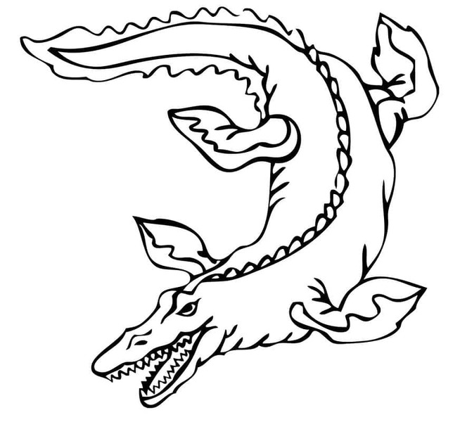 Mosasaurus zdarma tisknutelné pro děti omalovánka