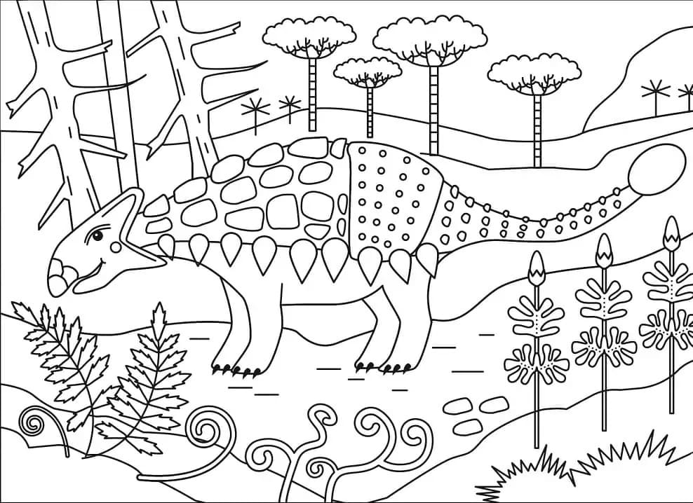 Nakreslete Ankylosaurus prostý tisknutelné omalovánka