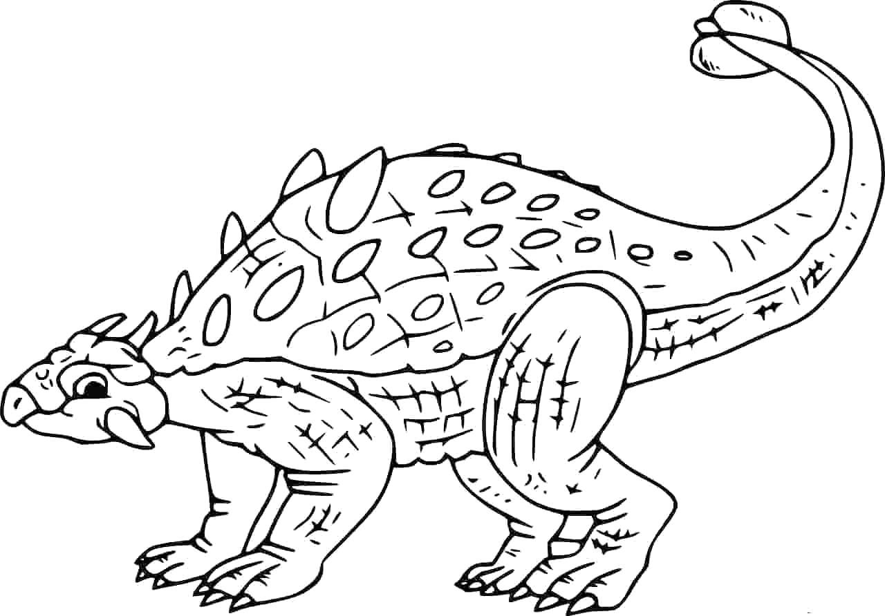 Nakreslete Ankylosaurus tisknutelné pro děti omalovánka