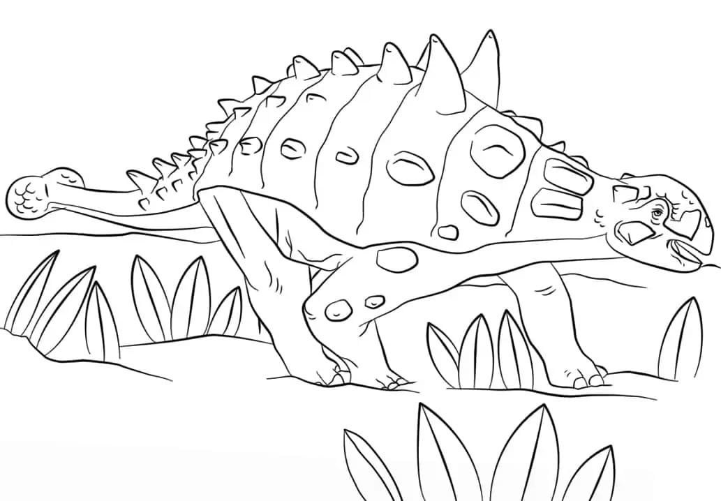 Nakreslete Ankylosaurus zdarma snadný omalovánka
