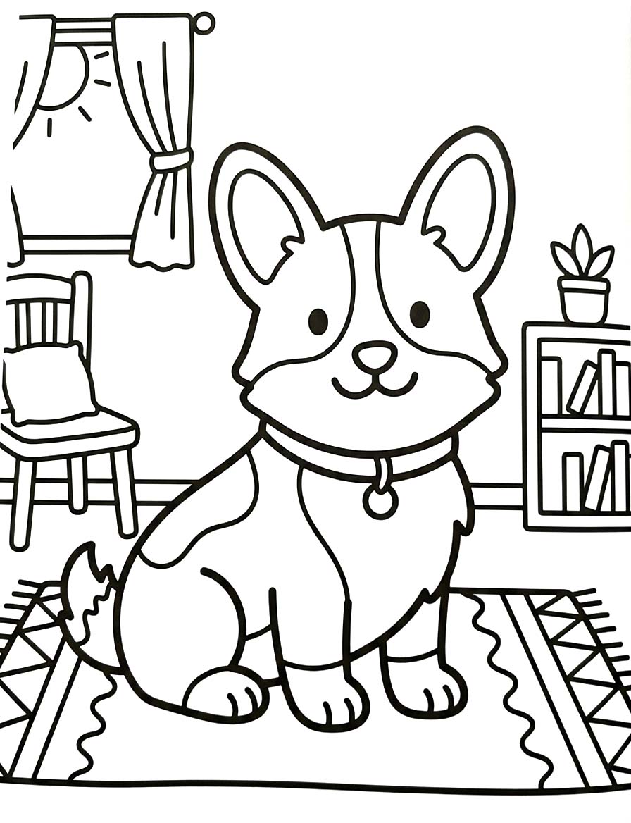 Nakreslete Corgi prostý omalovánka