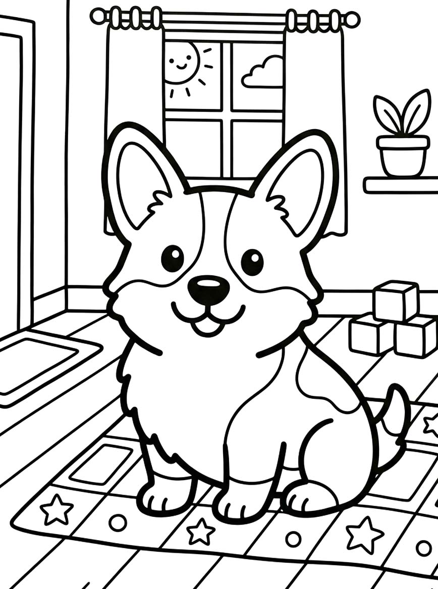 Nakreslete Corgi snadný omalovánka