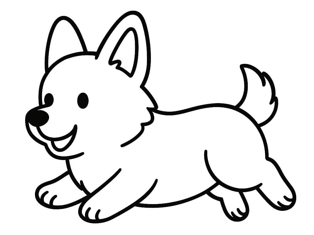 Nakreslete Corgi tisknutelné pro děti omalovánka