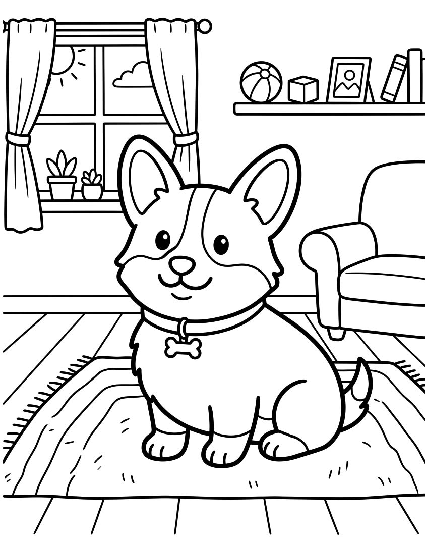 Nakreslete Corgi základní omalovánka