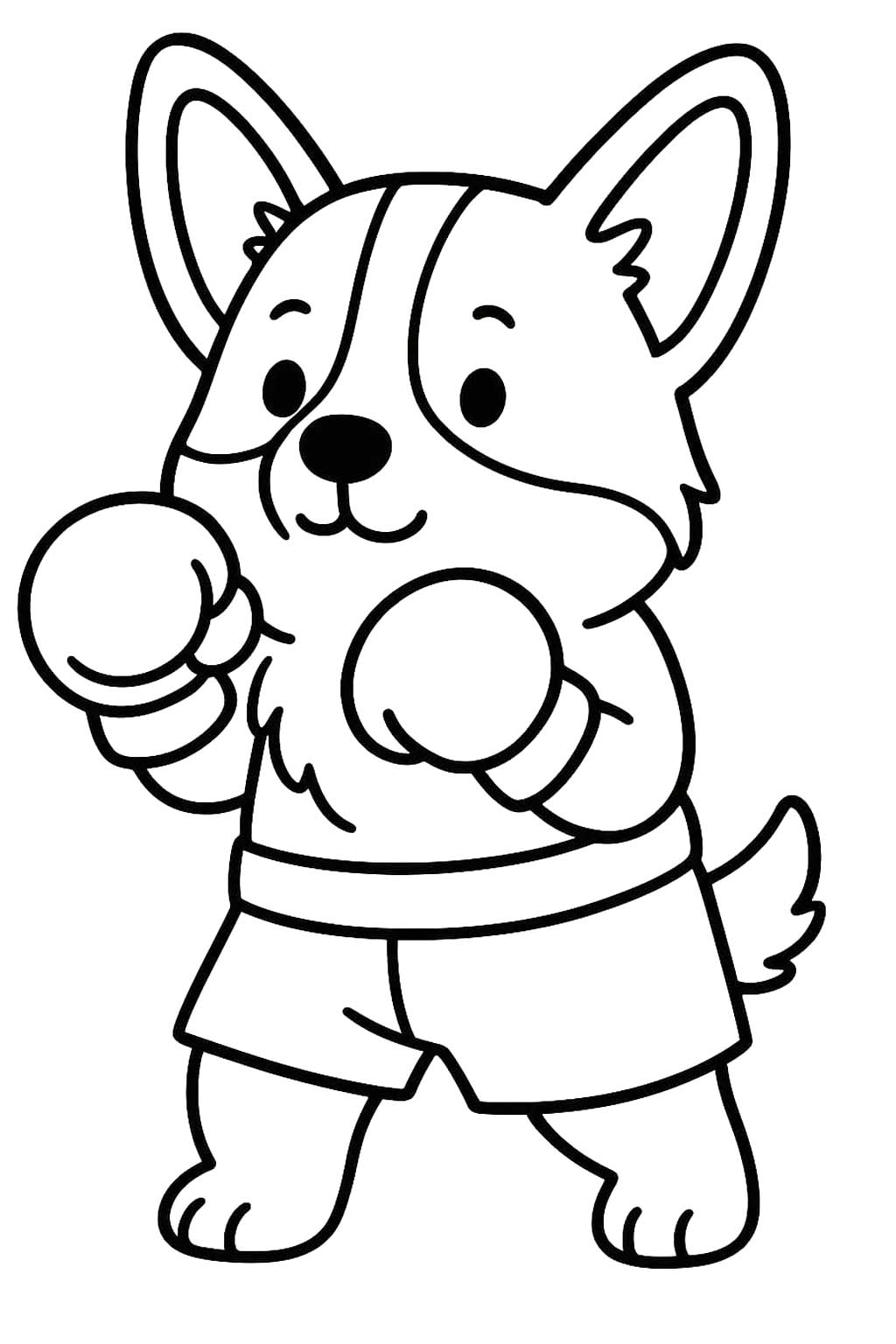 Nakreslete Corgi zdarma prostý omalovánka