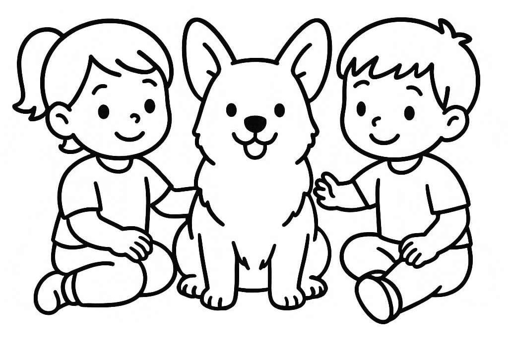 Nakreslete Corgi zdarma snadný omalovánka