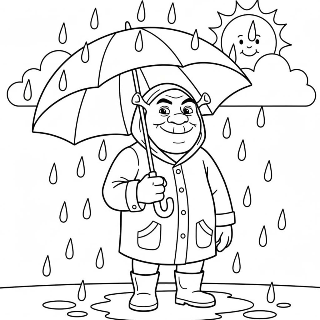 Nakreslete Déšť prostý omalovánka