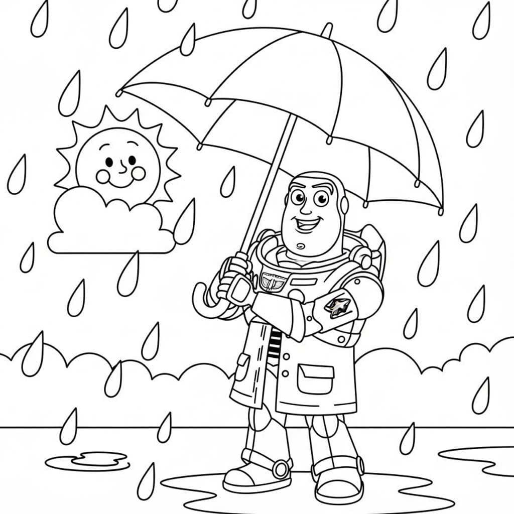 Nakreslete Déšť snadný tisknutelné omalovánka