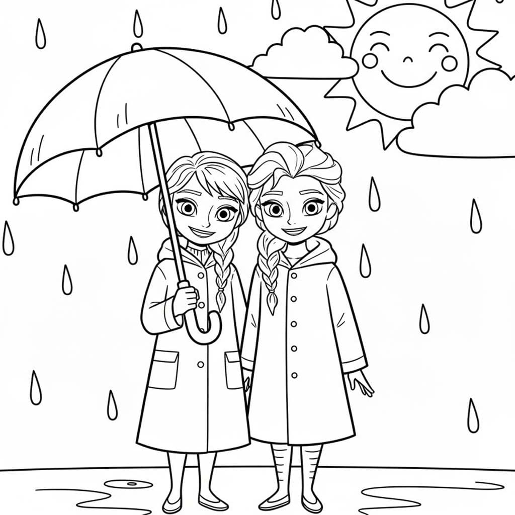 Nakreslete Déšť snadný omalovánka