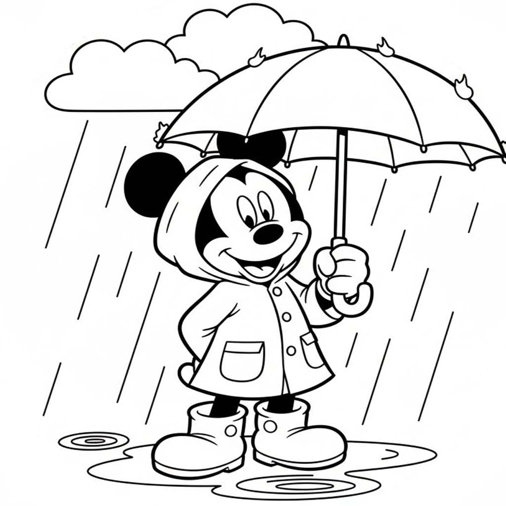 Nakreslete Déšť zdarma prostý omalovánka