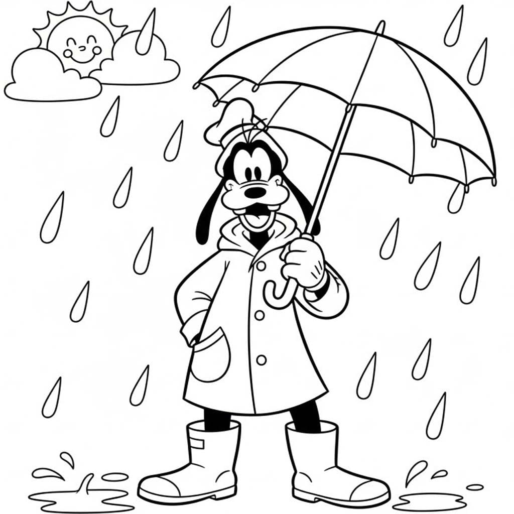 Nakreslete Déšť zdarma snadný tisknutelné omalovánka