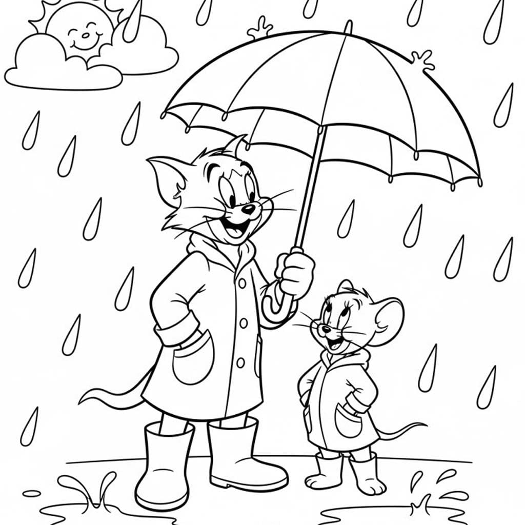 Nakreslete Déšť zdarma snadný omalovánka