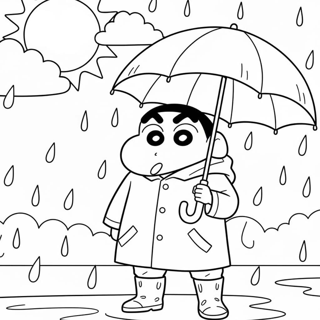 Nakreslete Déšť zdarma základní omalovánka