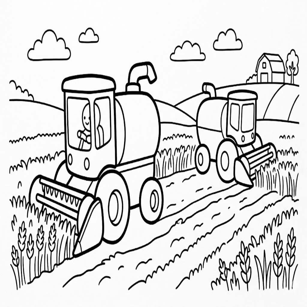Nakreslete Kombajn pro děti omalovánka