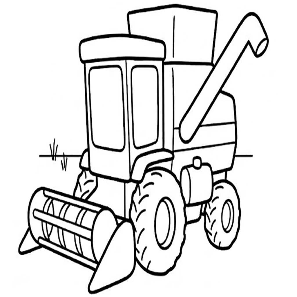Nakreslete Kombajn prostý tisknutelné omalovánka