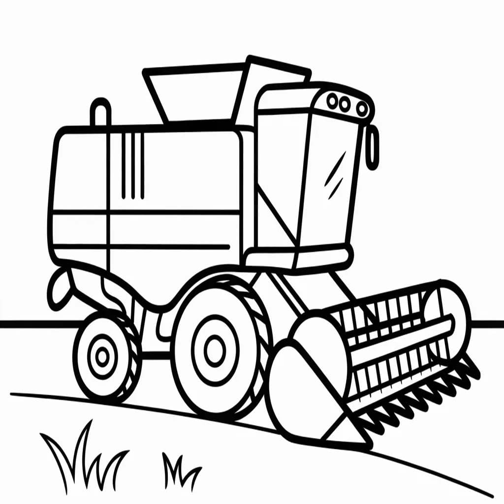Nakreslete Kombajn snadný tisknutelné omalovánka