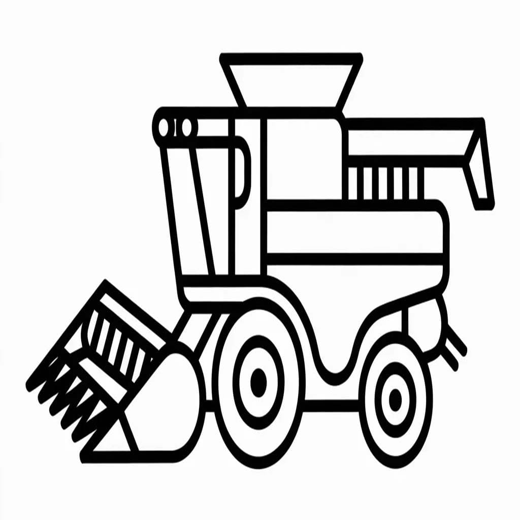 Nakreslete Kombajn tisknutelné pro děti omalovánka
