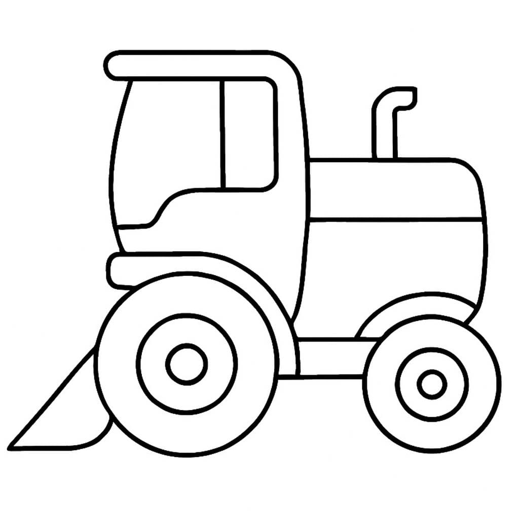 Nakreslete Kombajn základní tisknutelné omalovánka