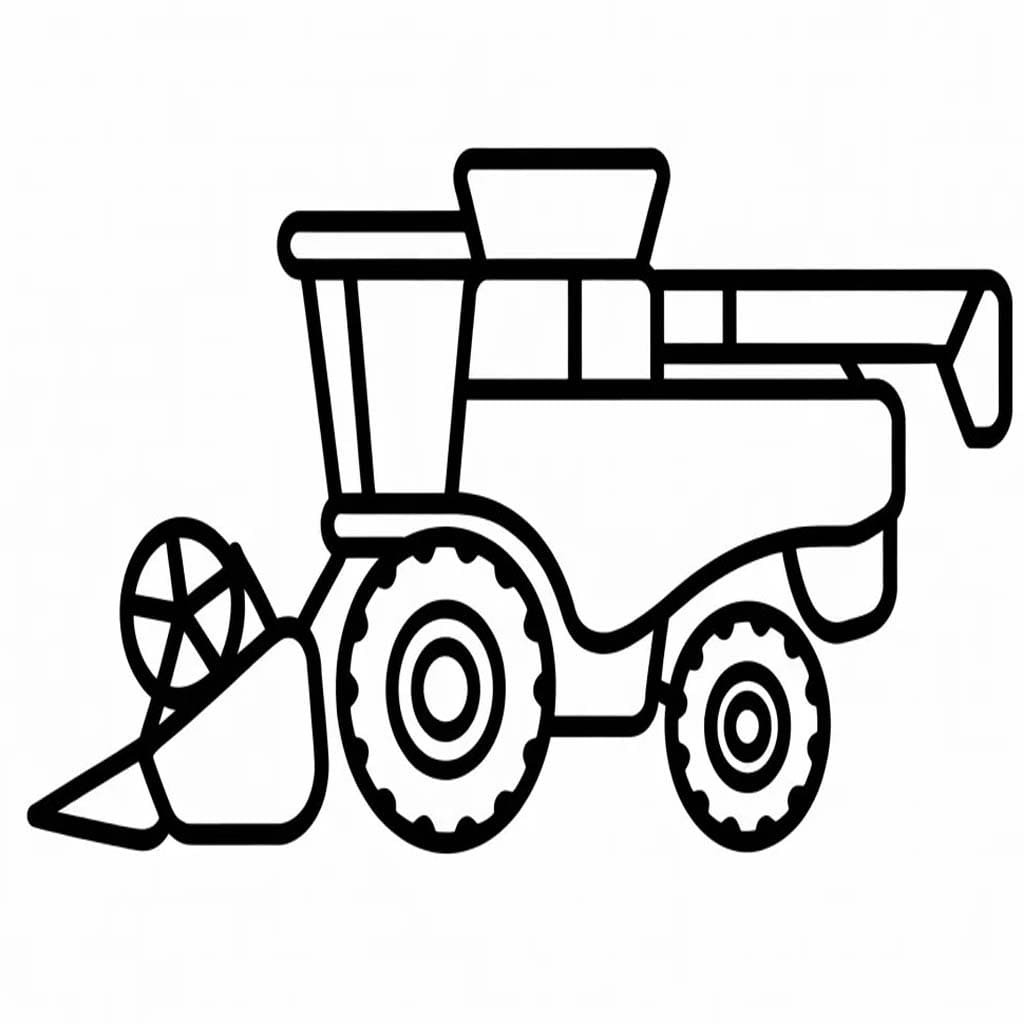 Nakreslete Kombajn zdarma prostý tisknutelné omalovánka