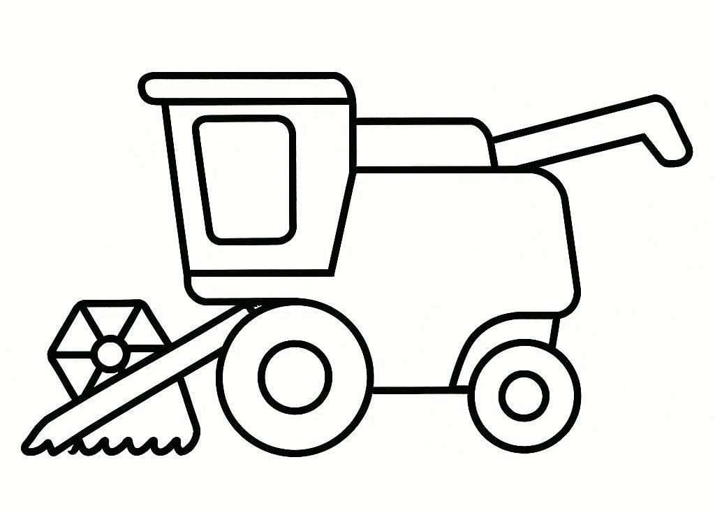 Nakreslete Kombajn zdarma snadný omalovánka