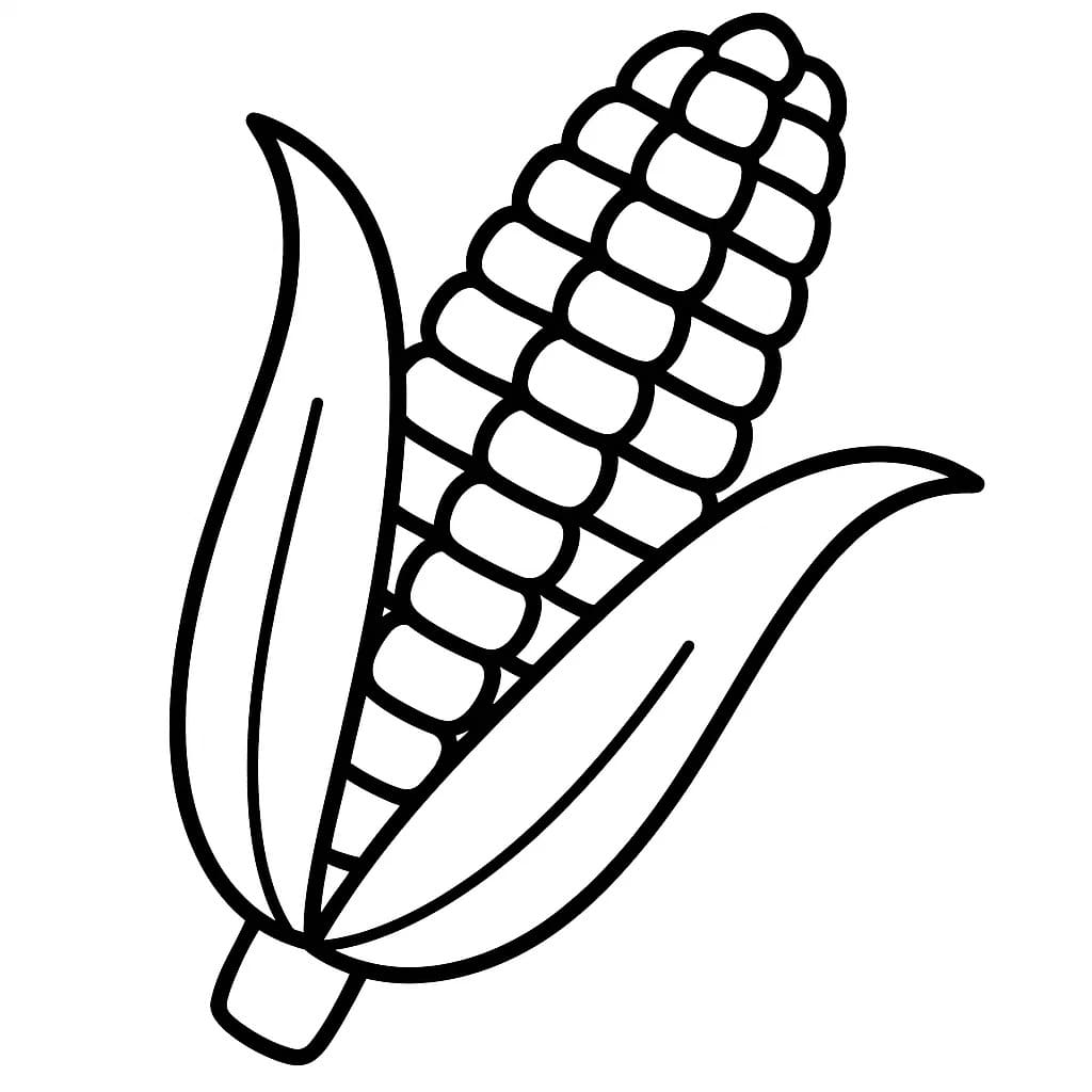 Nakreslete Kukuřice snadný tisknutelné omalovánka