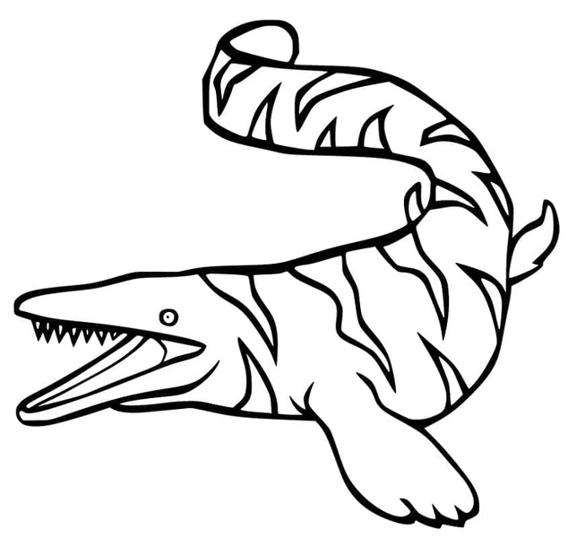 Nakreslete Mosasaurus tisknutelné pro děti omalovánka