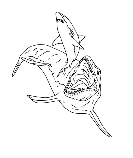 Nakreslete Mosasaurus tisknutelné omalovánka