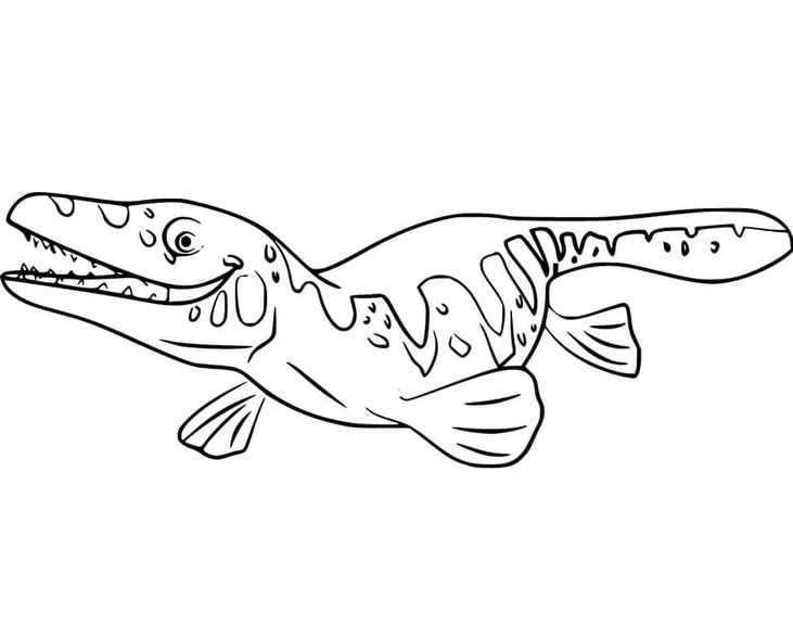Nakreslete Mosasaurus zdarma pro děti omalovánka