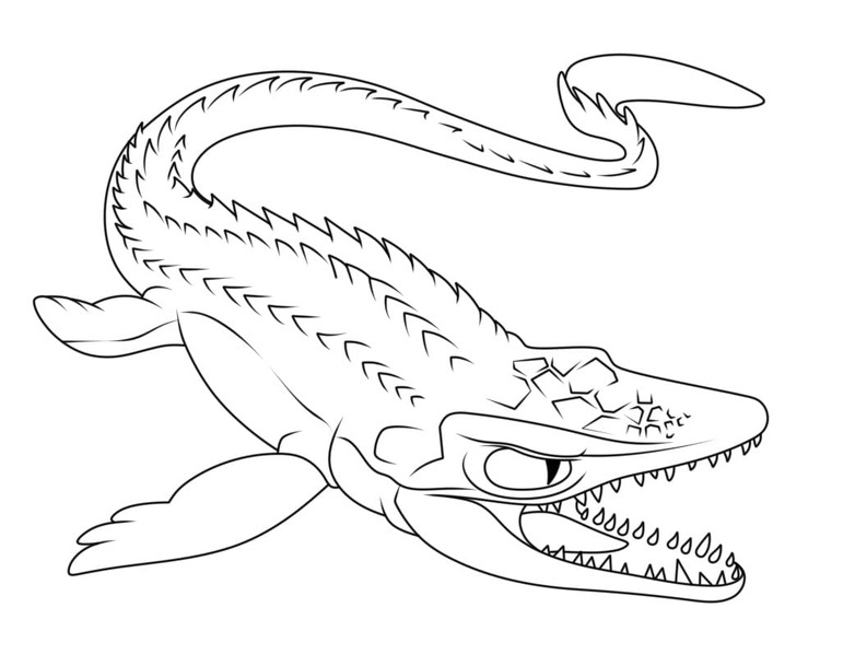 Nakreslete Mosasaurus zdarma základní omalovánka