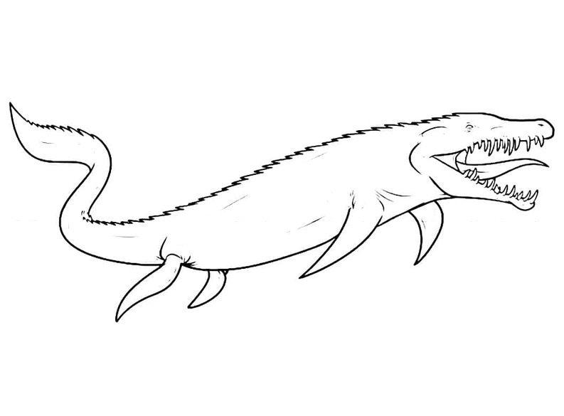Nakreslete Mosasaurus omalovánka