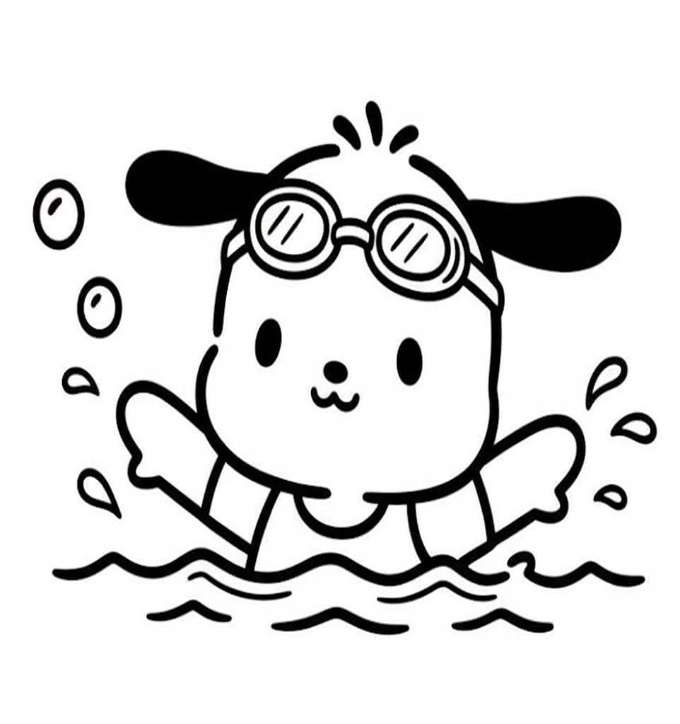 Nakreslete Pochacco snadný tisknutelné omalovánka