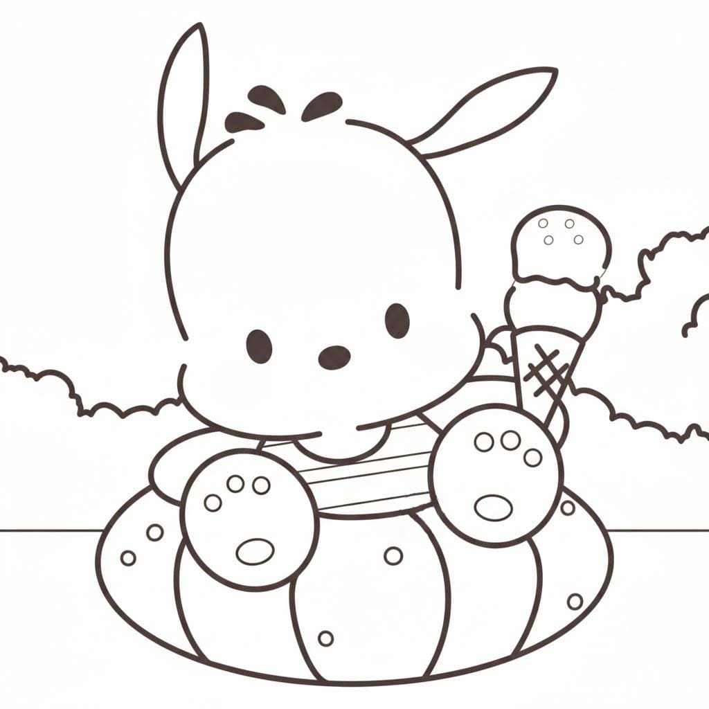 Nakreslete Pochacco zdarma prostý tisknutelné omalovánka