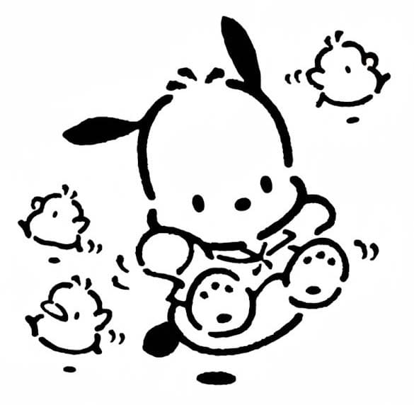 Nakreslete Pochacco zdarma prostý omalovánka