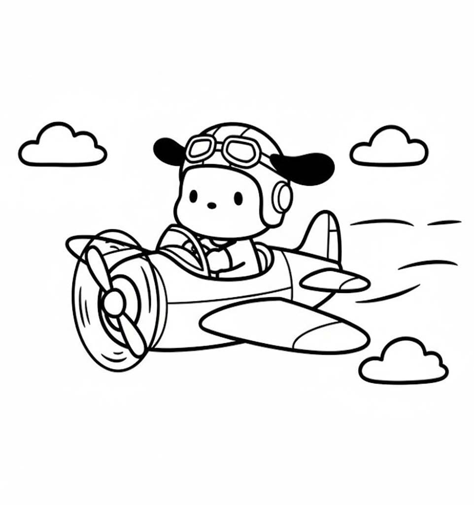 Nakreslete Pochacco zdarma základní tisknutelné omalovánka