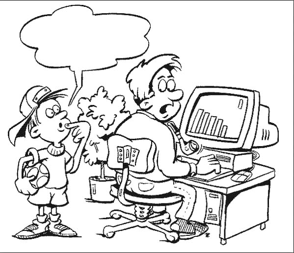 Nakreslete Počítač snadný tisknutelné omalovánka