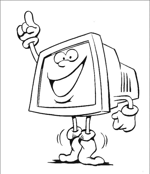 Nakreslete Počítač snadný omalovánka