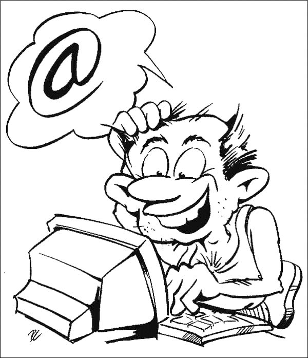 Nakreslete Počítač zdarma omalovánka