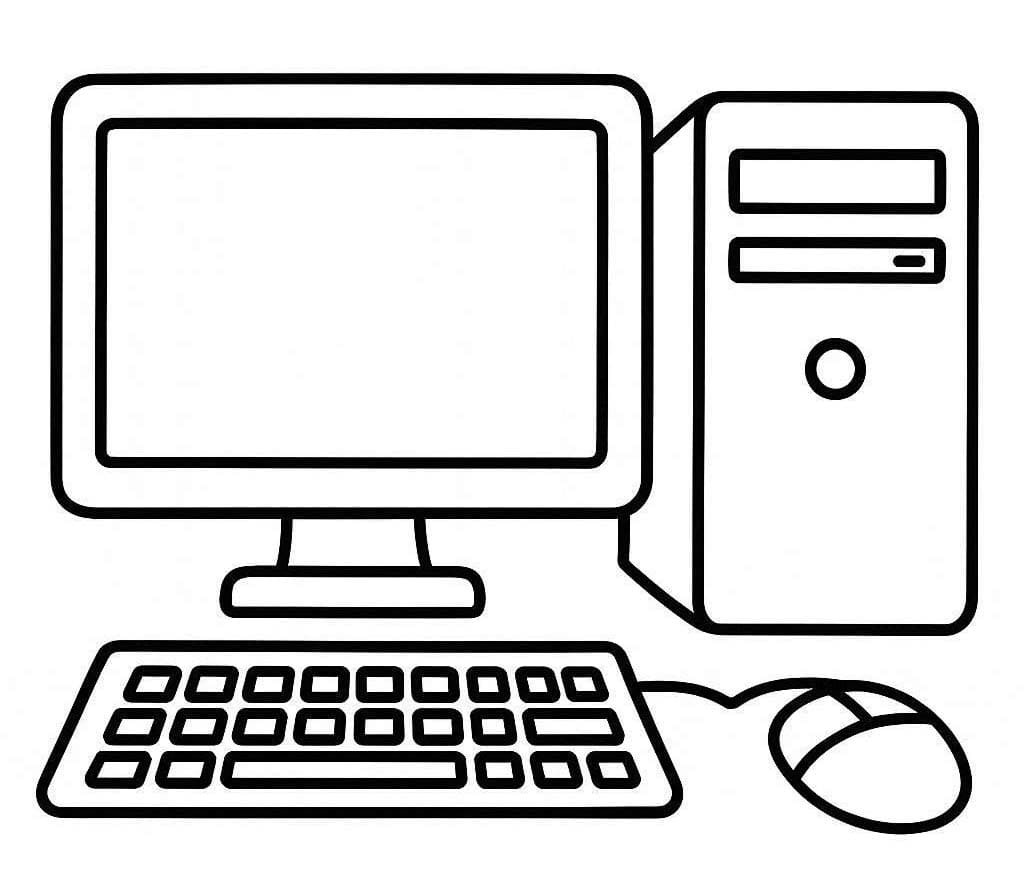 Nakreslete Počítač omalovánka