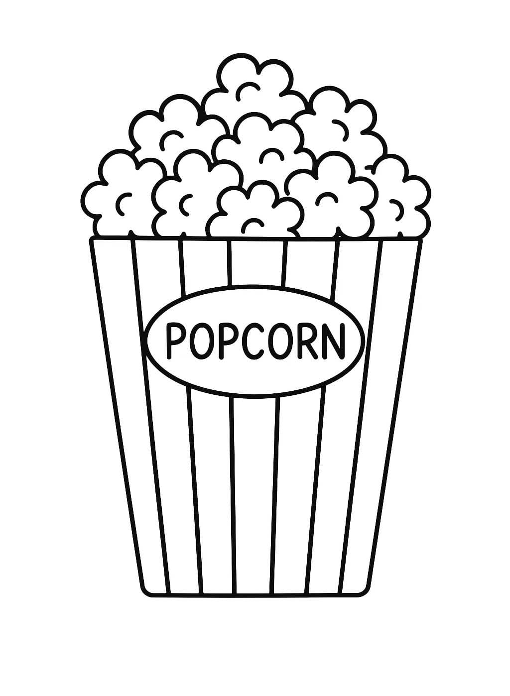 Nakreslete Popcorn k vytisknutí zdarma omalovánka