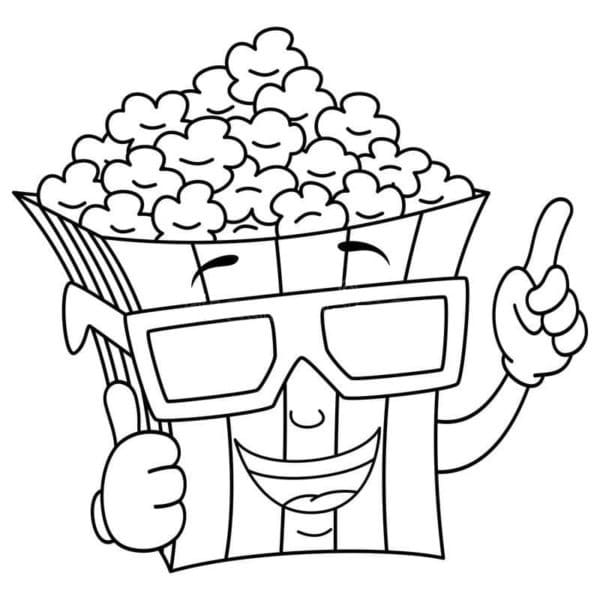 Nakreslete Popcorn tisknutelné pro děti omalovánka