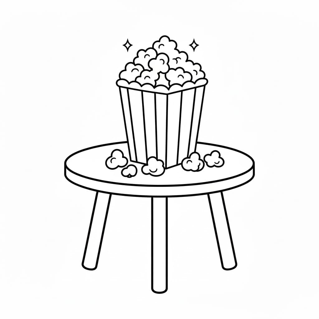 Nakreslete Popcorn základní omalovánka