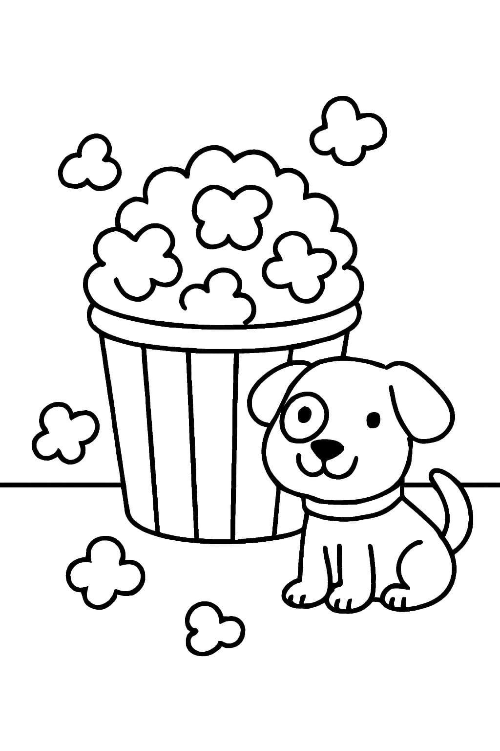 Nakreslete Popcorn zdarma pro děti omalovánka