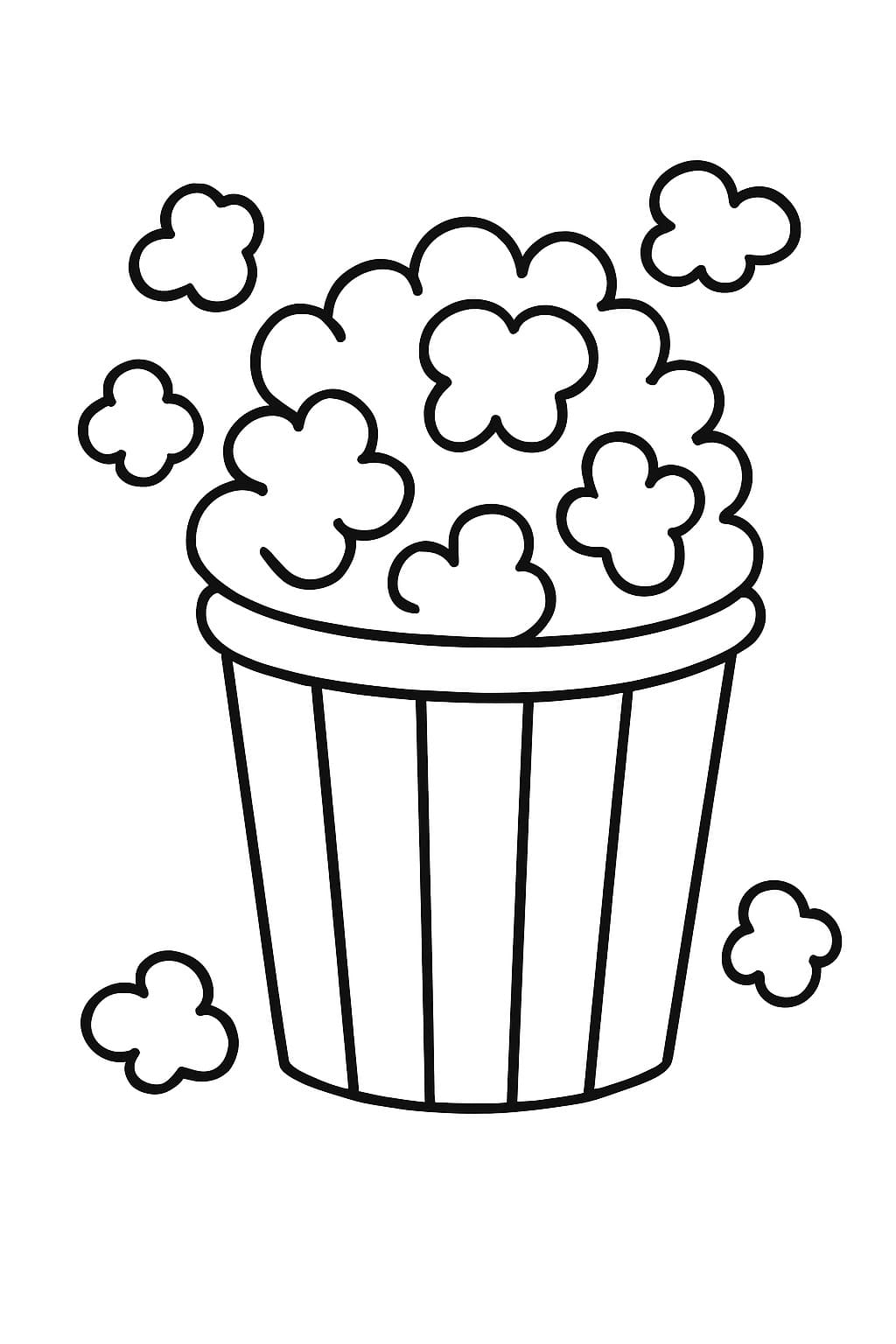 Nakreslete Popcorn zdarma prostý omalovánka